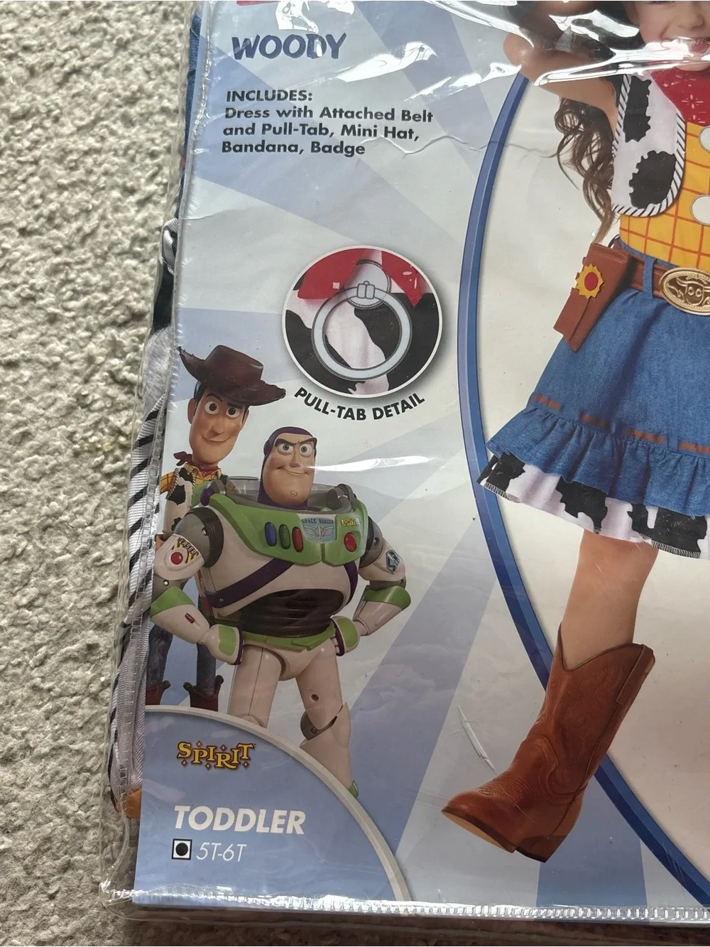 Disney Toy Story Woody Girls Dress Costume NEW 5T 6T Spirit Halloween World